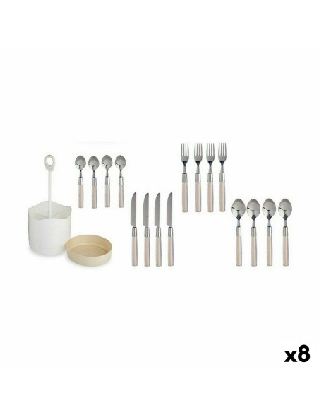Ensemble de Couverts Beige Acier inoxydable (8 Unités)