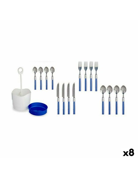Ensemble de Couverts Bleu Acier inoxydable (8 Unités)