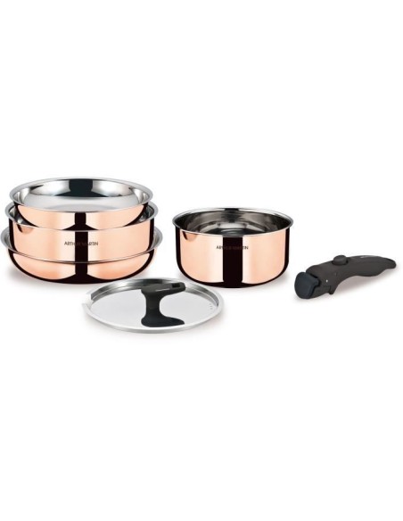 Batterie de cuisine 6 pieces - ARTHUR MARTIN - AM516GT -  3 couches triple action - Tous feux dont induction