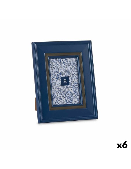 Cadre photo Verre Bleu Plastique (6 Unités) (2 x 23 x 18 cm)