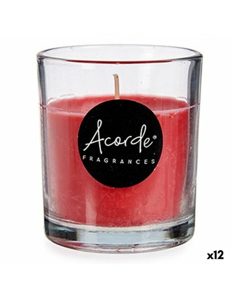 Bougie Parfumée Fruits rouges 7 x 7,7 x 7 cm (12 Unités)