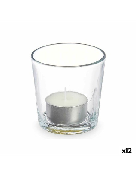 Bougie Parfumée 7 x 7 x 7 cm (12 Unités) Verre Coton