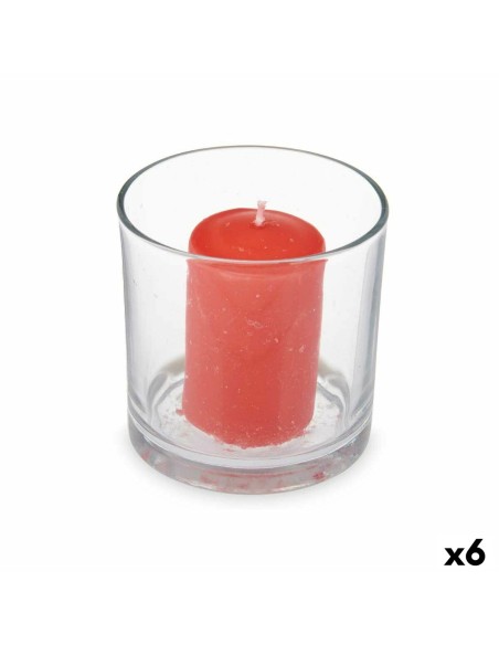 Bougie Parfumée 10 x 10 x 10 cm (6 Unités) Verre Fruits rouges