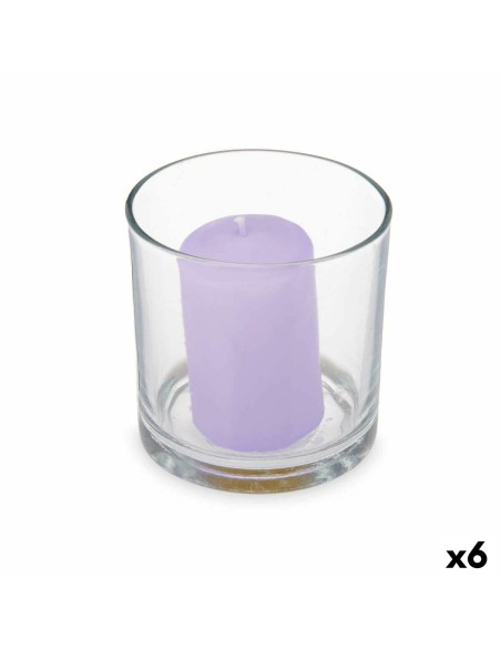 Bougie Parfumée 10 x 10 x 10 cm (6 Unités) Verre Lavande