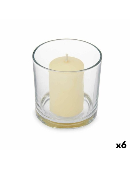 Bougie Parfumée 10 x 10 x 10 cm (6 Unités) Verre Vanille