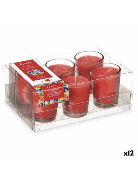 Ensemble de Bougies Parfumées 16 x 6,5 x 11 cm (12 Unités) Verre Fruits rouges