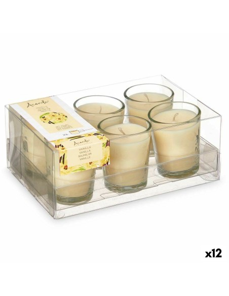 Ensemble de Bougies Parfumées 16 x 6,5 x 11 cm (12 Unités) Verre Vanille