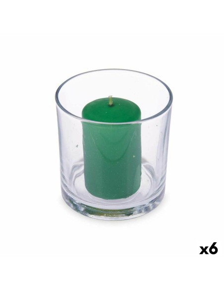 Bougie Parfumée 10 x 10 x 10 cm (6 Unités) Verre Bambou