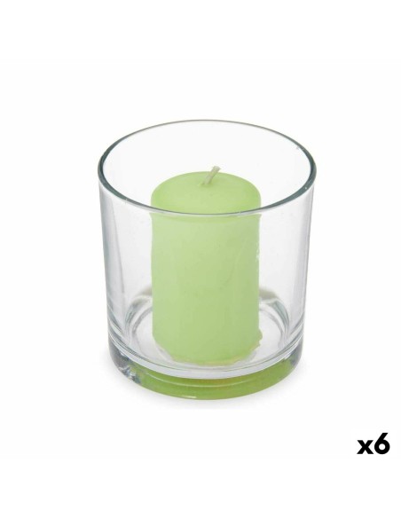Bougie Parfumée 10 x 10 x 10 cm (6 Unités) Verre Jasmin