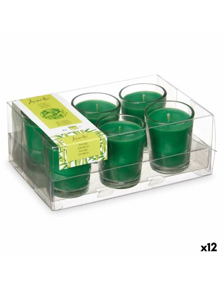 Ensemble de Bougies Parfumées 16 x 6,5 x 11 cm (12 Unités) Verre Bambou