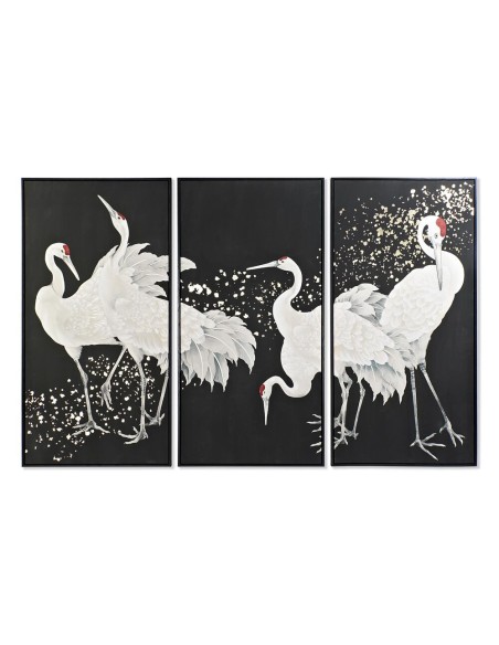 Jeu de 3 tableaux DKD Home Decor Oiseau Oriental (210 x 4 x 140 cm) (3 pcs)