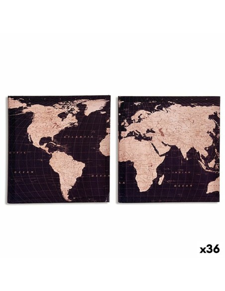 Toile Mappemonde 1,5 x 28 x 28 cm (36 Unités)