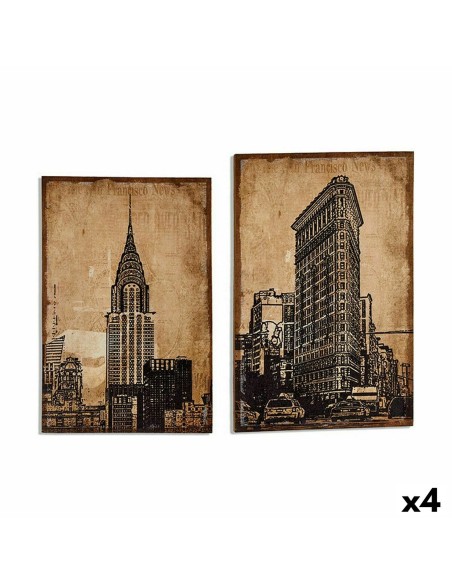 Toile New York 90 x 3 x 60 cm (4 Unités)