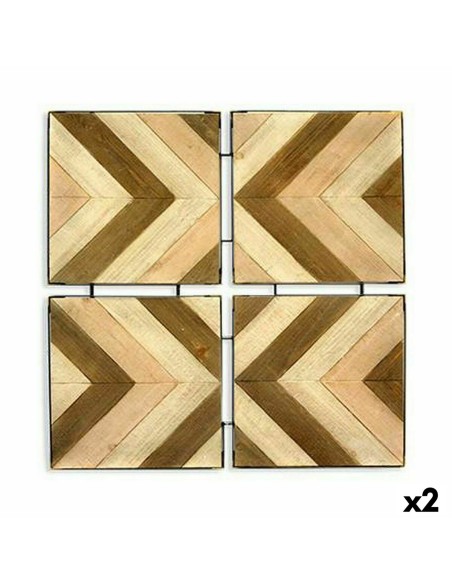 Décoration murale Bafana Marron Beige 3 x 82,5 x 82,5 cm (2 Unités)