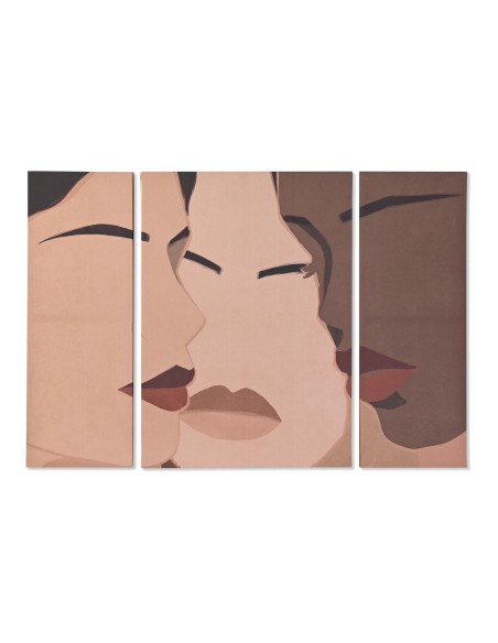 Jeu de 3 tableaux DKD Home Decor Scandinave Femmes 140 x 3,8 x 100 cm