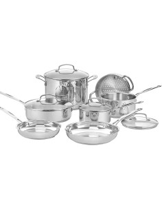Batterie de cuisine - Tous feux dont induction - CUISINART - 77-11G - Acier inoxydable - 11 pieces