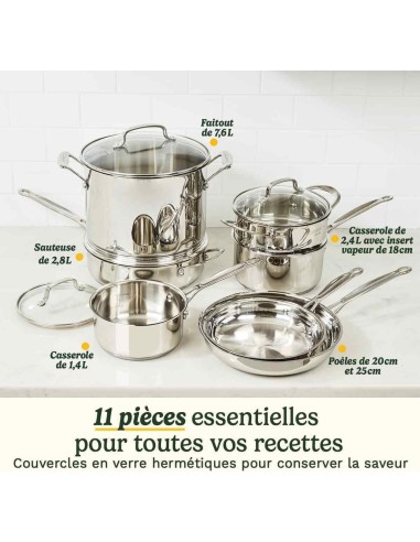 Batterie de cuisine - Tous feux dont induction - CUISINART - 77-11G - Acier inoxydable - 11 pieces – CUISINART (Batterie De Cuisine) | STORE PRO SHOP 