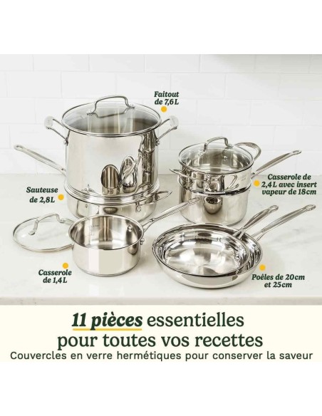 Batterie de cuisine - Tous feux dont induction - CUISINART - 77-11G - Acier inoxydable - 11 pieces – CUISINART (Batterie De Cuisine) | STORE PRO SHOP 