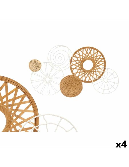 Décoration murale GiftDecor 23SMB1746 Blanc Marron Métal 71,1 x 3,8 x 42,5 cm (4 Unités)
