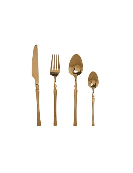 Couverts Home ESPRIT Doré Acier inoxydable 3 x 1,5 x 15 cm 16 Pièces