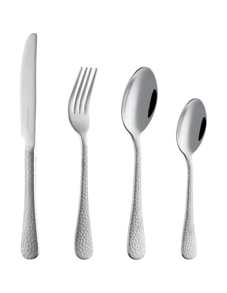 Ménageres - ARTHUR MARTIN - AM4463 - 24 pieces - Acier inoxydable - Finition martelé
