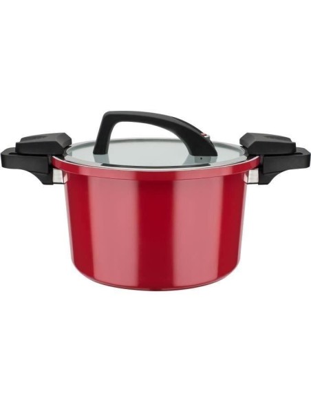 Cuiseur basse pression - GSW - 24 cm - 6 L - Aluminium forgé - Induction - Rouge