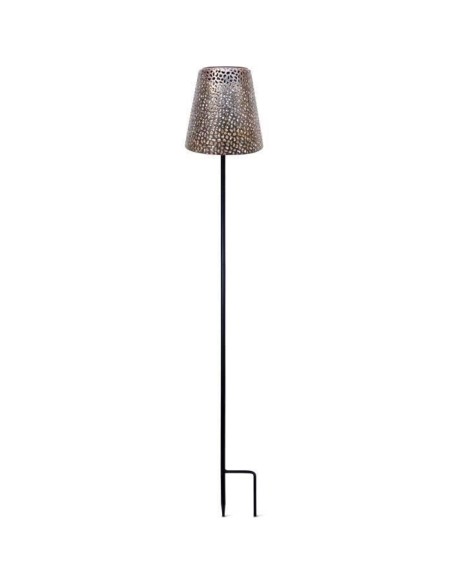 Lampe solaire - GARDEN ID Or - Ø12 h70 cm - Autonomie 6-8h - Pied stabilisateur - Bouton on/off - Sans câblage - Pile AAA.