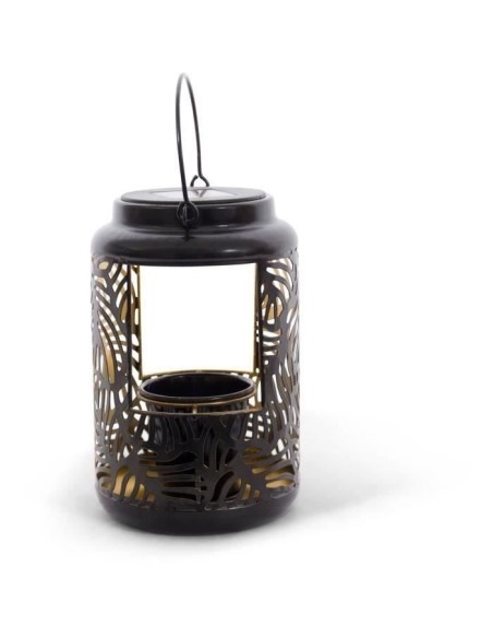 Lanterne Solaire - GARDEN ID Lampe pour Fleur - 12 x 19 cm Pot 6.5 x 6 cm - Éclairage 8h - Pile AAA - Design ajouré.