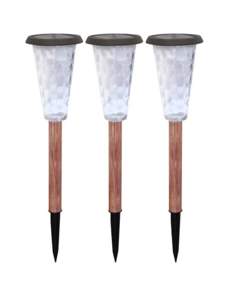 Lot de 3 balises solaires - Canopo - 20 lumens - Beige
