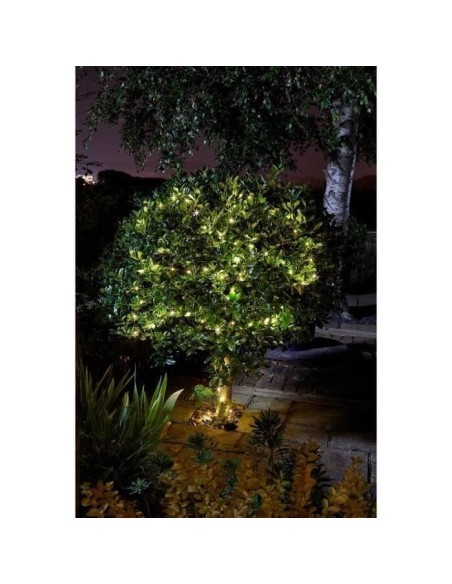 Guirlande solaire extérieure LUCIOLE 200 leds blanc chaud - SMART GARDEN - 21.9m