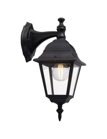 Applique extérieure descendante BRILLIANT NEWPORT - noir métal/verre E27 1x60W