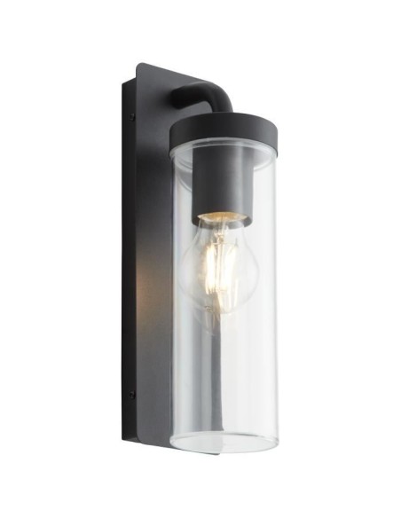 Applique extérieure descendante AOSTA - BRILLIANT - Noir dépoli - Métal/plastique - E27 1x25W