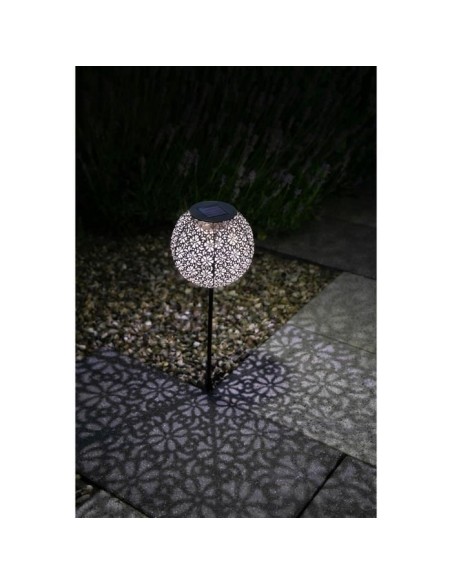 Décoration métal a énergie solaire - Design rétro - GALIX - 1 LED blanche - 8 heures d'éclairage - 10 Lumens