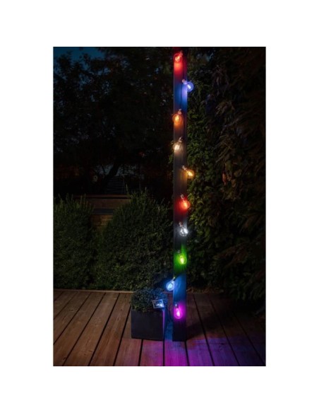 Guirlande solaire guinguette GALIX - 10 LED multicolores a filament - Extérieur