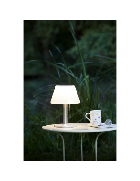 Lampe de table solaire G2 tres éclairante - GALIX - 100 Lumens - Plastique et tube en inox