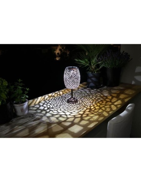 Lanterne solaire - GALIX - G2003 - Métal cuivré - LED blanche 10 lumens - H35 cm