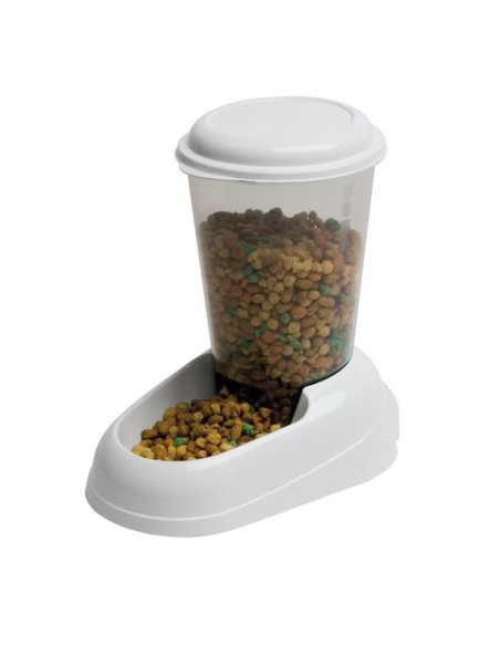 FERPLAST Distributeur croquettes Zenith 3L en plastique - 29,2x20,2x28,8 - Blanc - Chien et chat