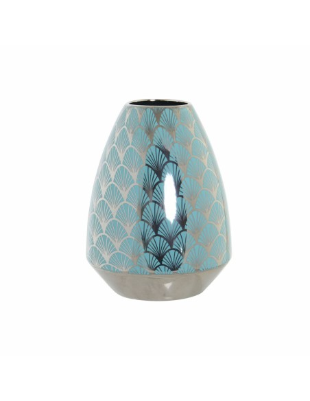 Vase DKD Home Decor Turquoise Porcelaine Oriental (18 x 18 x 24 cm)