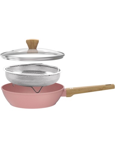 Sauteuse - Tous feux dont induction - ARTHUR MARTIN - AM0333 - Revetement céramique - Ø 24 cm - Avec couvercle et panier inox  – ARTHUR MARTIN (Batterie De Cuisine) | STORE PRO SHOP 