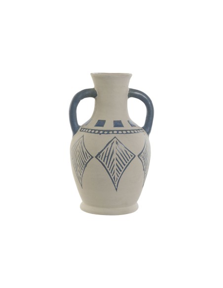 Vase Home ESPRIT Bleu Beige Céramique méditerranéen 15 x 15 x 25 cm