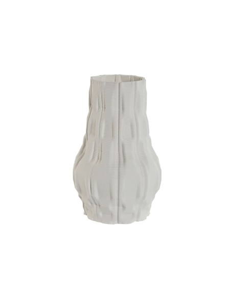 Vase Home ESPRIT Blanc Grès Moderne 14,5 x 14,5 x 24 cm