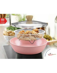 Sauteuse - Tous feux dont induction - ARTHUR MARTIN - AM0333 - Revetement céramique - Ø 24 cm - Avec couvercle et panier inox  2