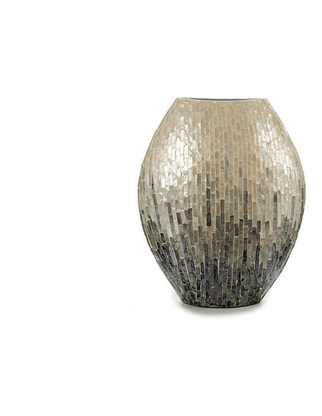 Vase Bois Gris Nacre noire DM (18 x 44,5 x 40 cm)