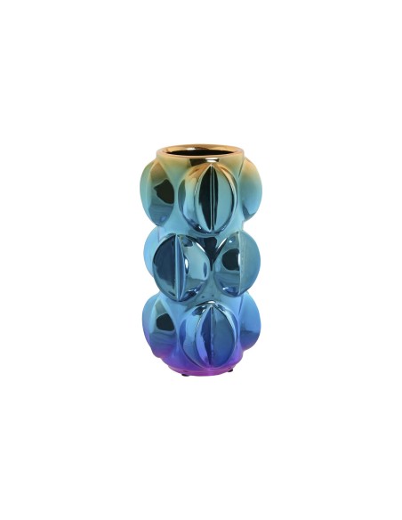 Vase Home ESPRIT Multicouleur Grès Moderne 12 x 12 x 24 cm (2 Unités)