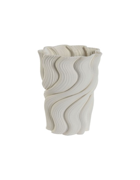 Vase Home ESPRIT Blanc Grès Moderne 14 x 14 x 19 cm