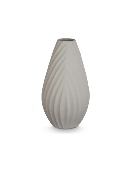 Vase Rayures Gris Céramique 26 x 49 x 26 cm