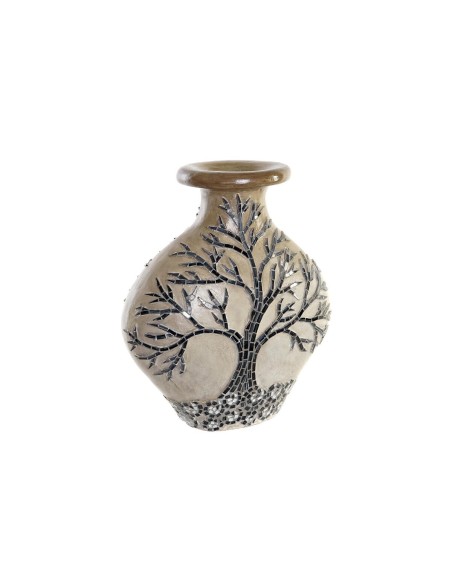 Vase DKD Home Decor Arbre Verre Noir Beige Terre cuite (30 x 15 x 33,5 cm)