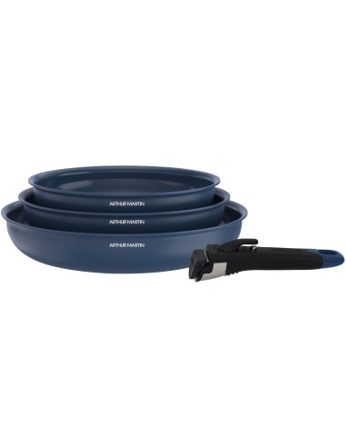 Set de 3 poeles - Tous feux dont induction - ARTHUR MARTIN - AM2033 - Revetement céramique - Ø 20-24-28 cm  poignée amovible - – ARTHUR MARTIN (Batterie De Cuisine) | STORE PRO SHOP 
