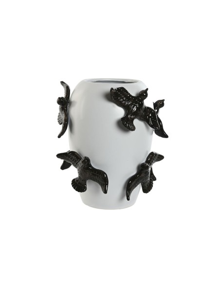 Vase Home ESPRIT Blanc Noir Grès Moderne 27 X 27 X 29,5 cm