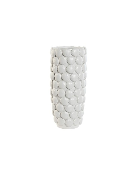Vase Home ESPRIT Blanc Grès méditerranéen 15,5 X 15,5 X 33,5 cm